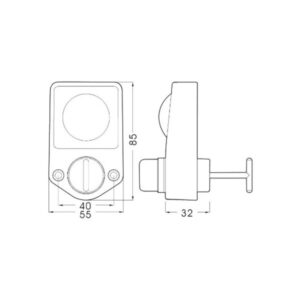 Technical dimensions diagram for the AquaIDEA JB3W underwater marine LED light.