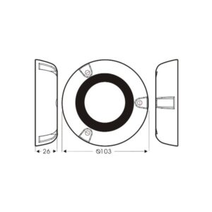 AquaIDEA JB20L 40W marine transom light emitting a bright cool white glow underwater.