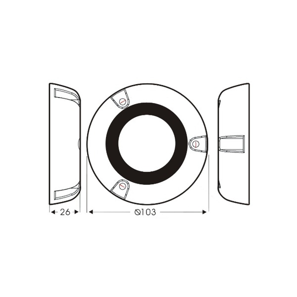 AquaIDEA JB20L 40W marine transom light emitting a bright cool white glow underwater.