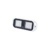 AquaIDEA JB40L 60W COB LED underwater marine transom light emitting a bright warm white glow.