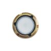 AquaIDEA JB50W 60W COB LED underwater marine transom light emitting a bright warm white glow.